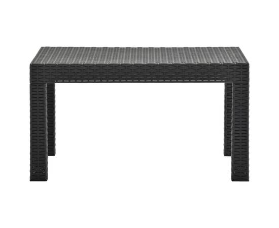 Set mobilier de grădină cu perne, 2 piese, antracit, pp ratan, 9 image