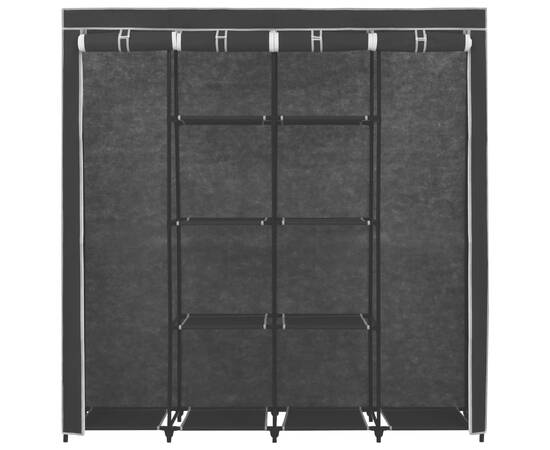 Șifonier cu 4 compartimente, negru, 175 x 45 x 170 cm, 5 image