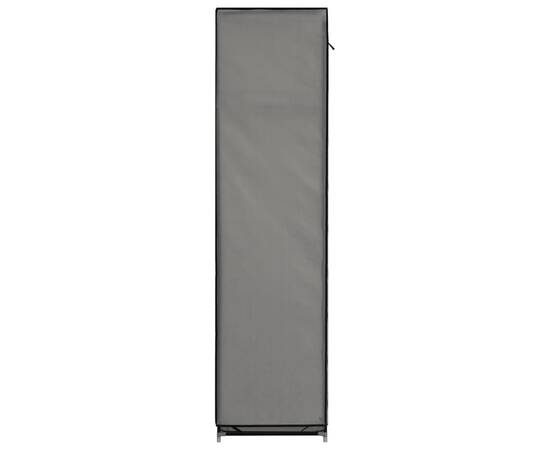 Șifonier cu bare și compartimente, gri, 150x45x175 cm, textil, 8 image