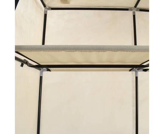 Șifonier cu compartimente și bare, crem, 150x45x175 cm, textil, 2 image