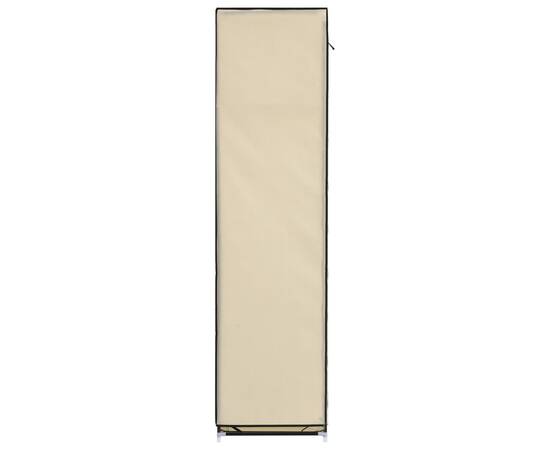 Șifonier cu compartimente și bare, crem, 150x45x175 cm, textil, 8 image