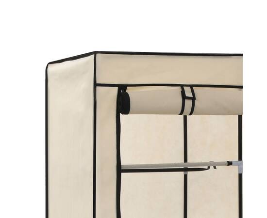 Șifonier cu compartimente și bare, crem, 150x45x175 cm, textil, 7 image