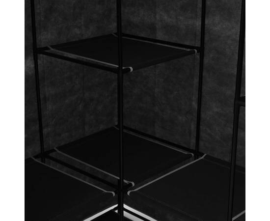 Șifonier de colț, negru, 130 x 87 x 169 cm, 2 image