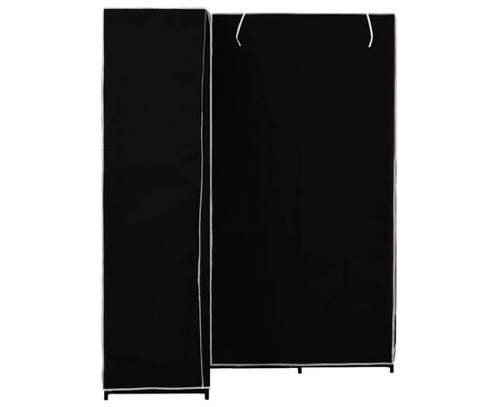 Șifonier de colț, negru, 130 x 87 x 169 cm, 4 image