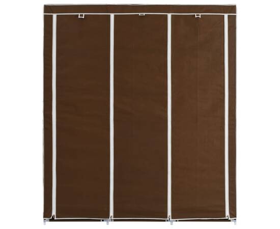 Dulap cu bare și compartimente, maro, 150x45x175 cm, textil, 7 image
