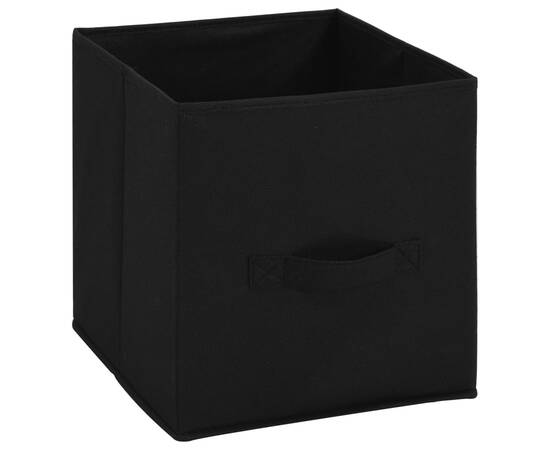 Dulap depozitare cu 4 coșuri textile, negru, 63x30x71 cm, oțel, 6 image