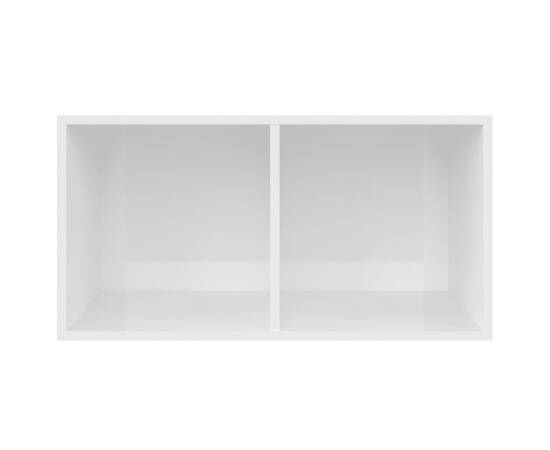 Cutie de depozitare viniluri, alb extralucios, 71x34x36 cm lemn, 3 image