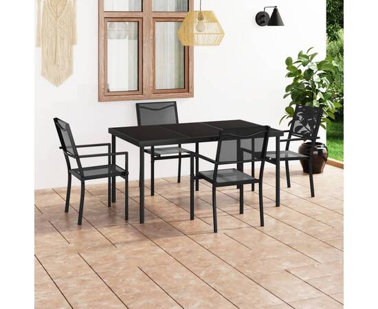 Set mobilier de exterior, 5 piese, oțel