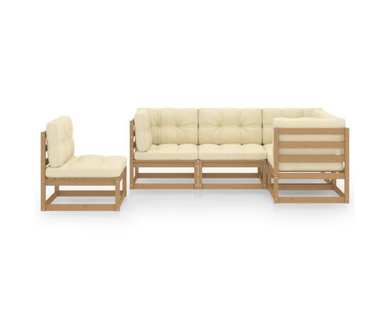 Set mobilier de grădină cu perne, 5 piese, lemn masiv pin, 3 image