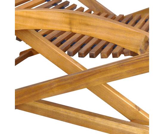 Șezlong cu suport pentru picioare din lemn de acacia, 6 image