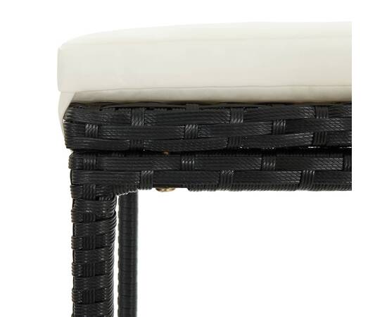 Set mobilier bar de grădină cu perne, 5 piese, negru, 10 image