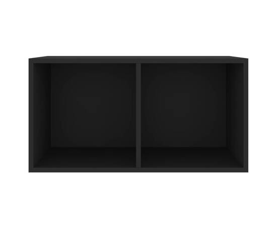 Cutie de depozitare viniluri, negru, 71x34x36 cm, lemn compozit, 3 image
