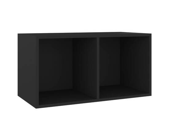 Cutie de depozitare viniluri, negru, 71x34x36 cm, lemn compozit, 2 image