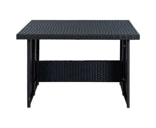 Set mobilier de grădină cu perne, 6 piese, negru, poliratan, 7 image