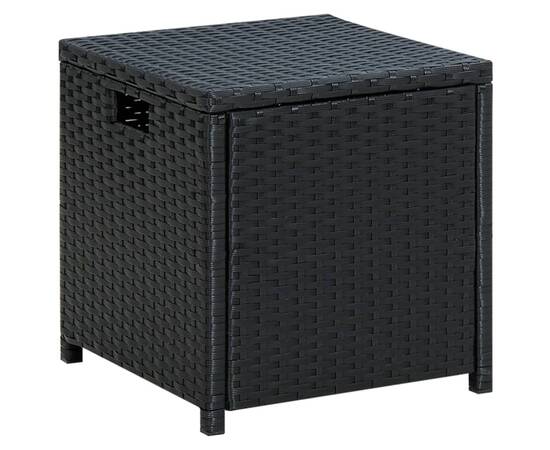 Set mobilier de grădină cu perne, 6 piese, negru, poliratan, 10 image