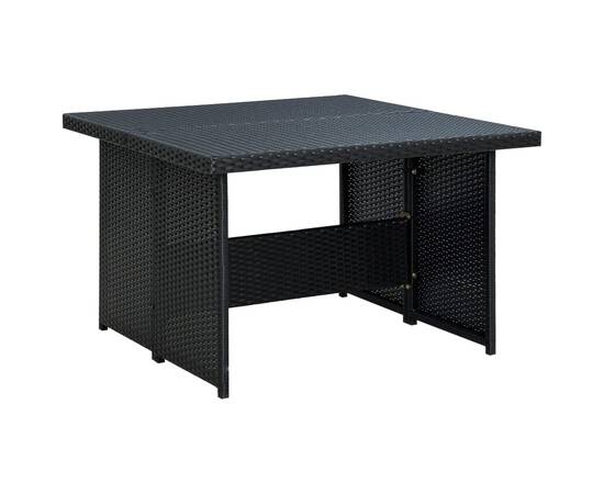 Set mobilier de grădină cu perne, 6 piese, negru, poliratan, 6 image