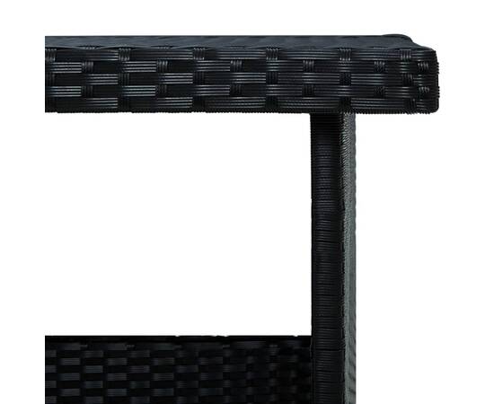 Set mobilier de grădină cu perne, 6 piese, negru, poliratan, 8 image