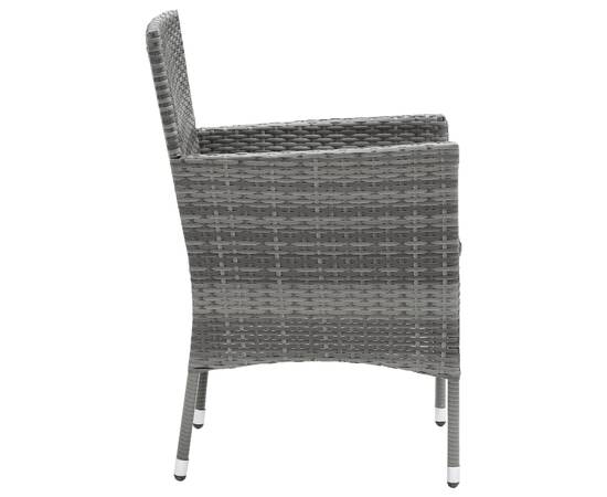 Set mobilier de grădină cu perne, 9 piese, gri, poliratan, 6 image