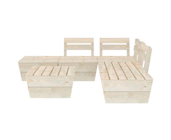 Set mobilier palet pentru grădină 6 piese lemn de molid tratat, 3 image