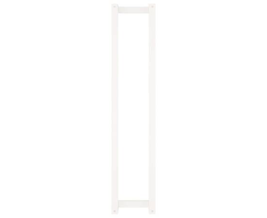 Suport pentru prosoape, alb, 23x18x110 cm, lemn masiv de pin, 5 image