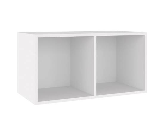 Cutie de depozitare viniluri, alb, 71x34x36 cm, lemn compozit, 2 image