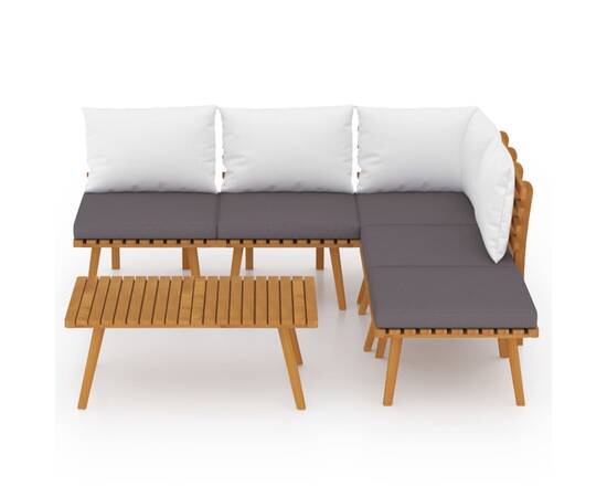 Set mobilier de grădină cu perne, 6 piese, lemn masiv de acacia, 3 image