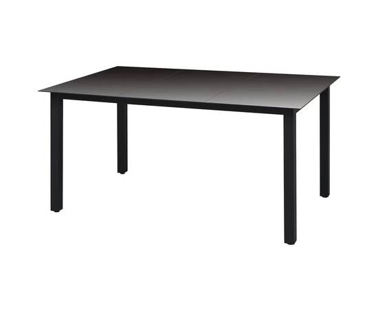 Set mobilier de grădină cu perne, 7 piese, negru, poliratan, 10 image