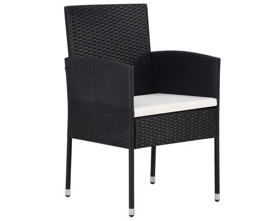 Set mobilier pentru grădină, 7 piese, negru, 3 image