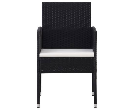 Set mobilier pentru grădină, 7 piese, negru, 4 image