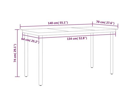 Set mobilier pentru grădină, 7 piese, negru, 8 image