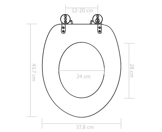 Capac wc cu închidere silențioasă, mdf, design scoici, 9 image