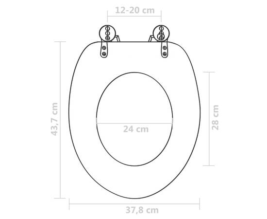 Colac wc cu capac, mdf, design savană, 9 image
