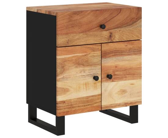 Noptieră, 50x33x60 cm, lemn masiv acacia și lemn prelucrat, 9 image