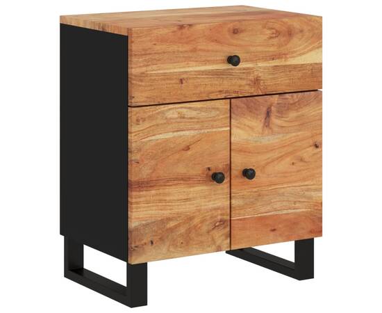Noptieră, 50x33x60 cm, lemn masiv acacia și lemn prelucrat, 2 image
