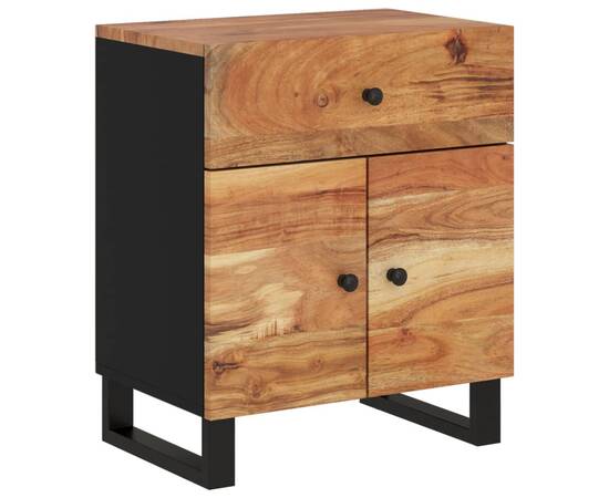 Noptieră, 50x33x60 cm, lemn masiv acacia și lemn prelucrat, 10 image