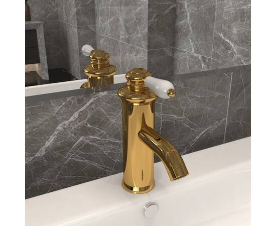 Robinet chiuvetă de baie, auriu, 130x180 mm