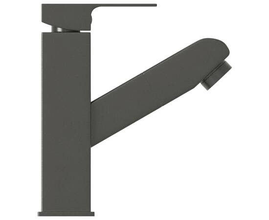Robinet chiuvetă de baie retractabil, gri, 157x172 mm, 4 image