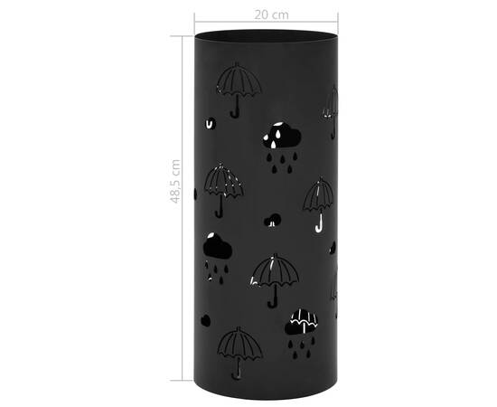 Suport pentru umbrele, model umbreluțe, oțel, negru, 6 image