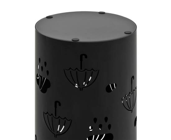 Suport pentru umbrele, model umbreluțe, oțel, negru, 5 image