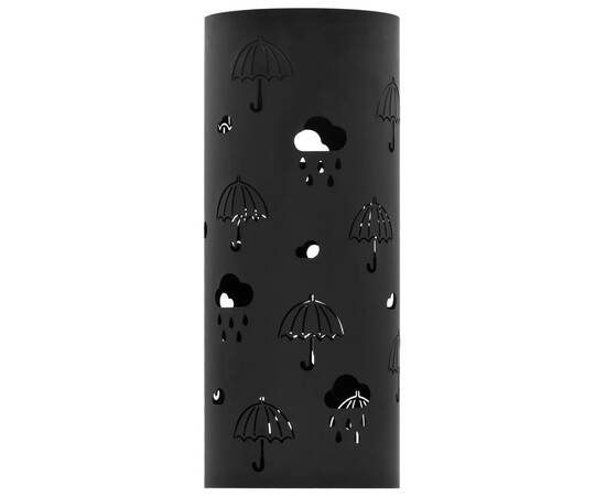 Suport pentru umbrele, model umbreluțe, oțel, negru, 2 image