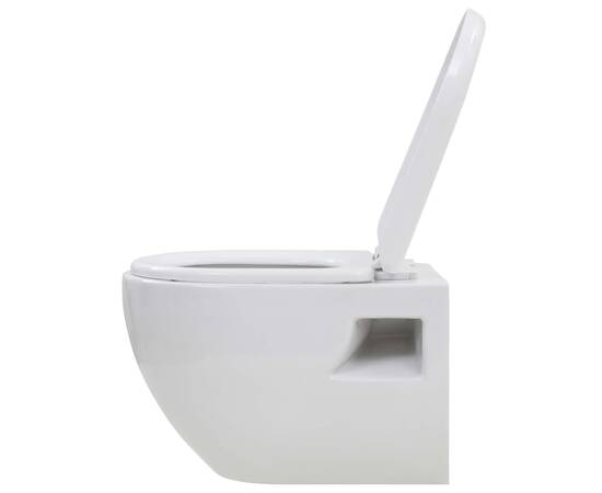 Vas toaletă suspendat cu rezervor încastrat înalt, ceramică, 9 image