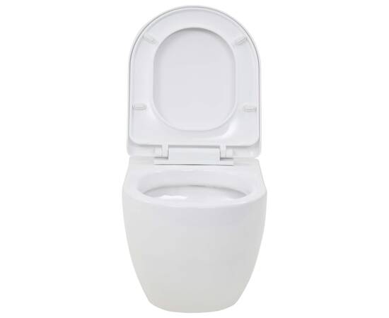 Vas toaletă suspendat cu rezervor încastrat înalt, ceramică, 7 image