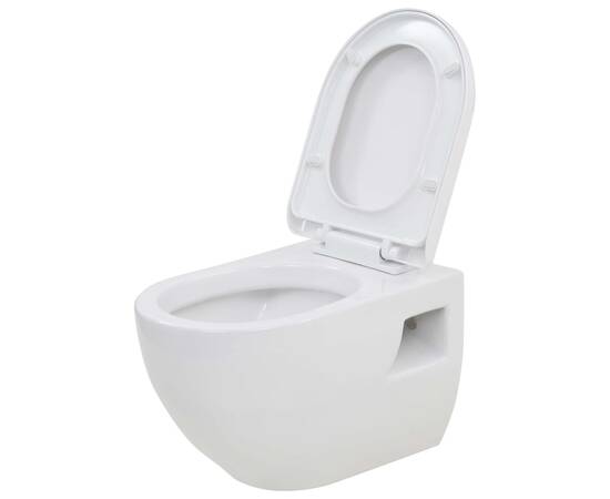 Vas toaletă suspendat cu rezervor încastrat înalt, ceramică, 6 image