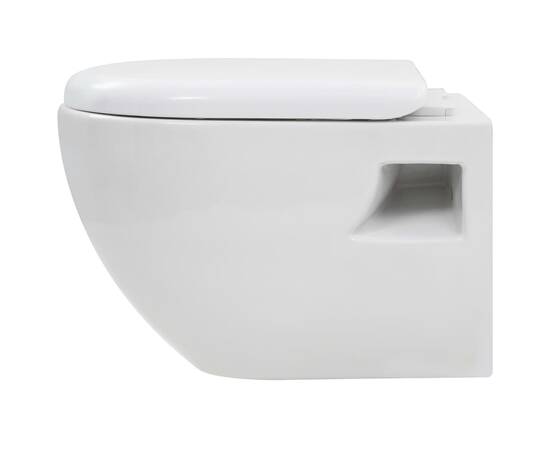 Vas toaletă suspendat cu rezervor încastrat înalt, ceramică, 10 image