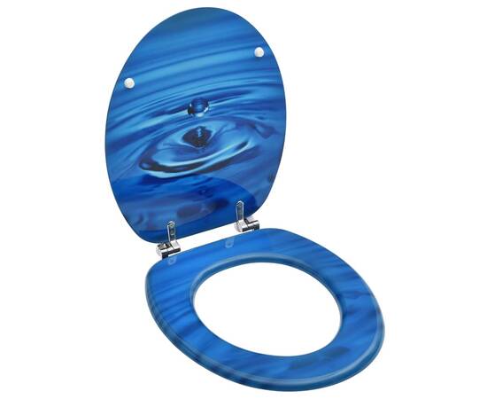 Capac wc, mdf, albastru, model strop de apă
