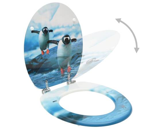 Capac wc, mdf, model pinguini, 2 image