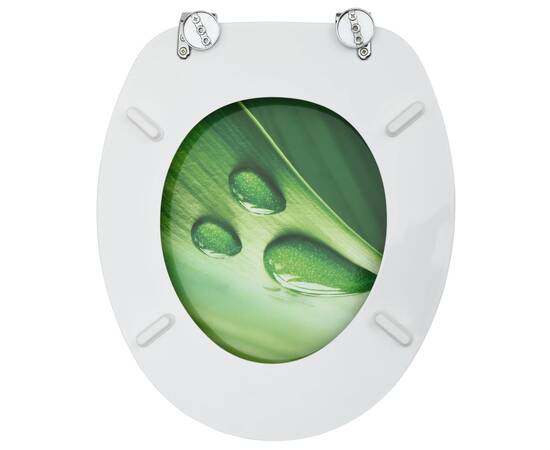 Capac wc, mdf, verde, model picătură de apă, 6 image