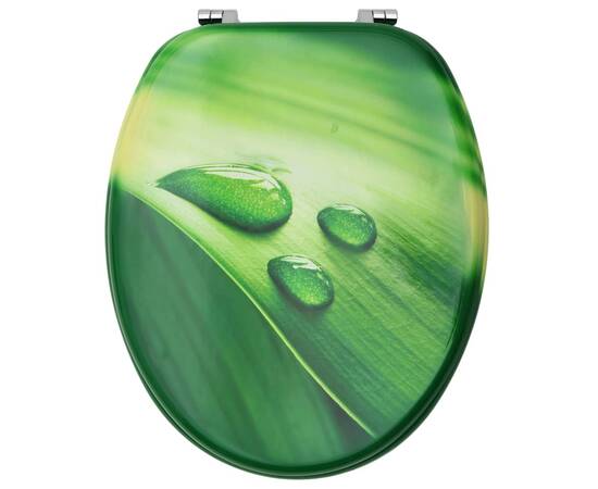 Capac wc, mdf, verde, model picătură de apă, 5 image