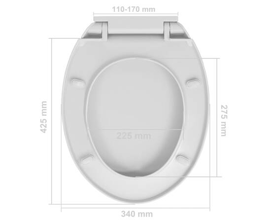 Capac wc cu închidere silențioasă, eliberare rapidă, gri, oval, 10 image