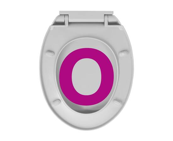 Capac wc cu închidere silențioasă, gri deschis, oval, 9 image